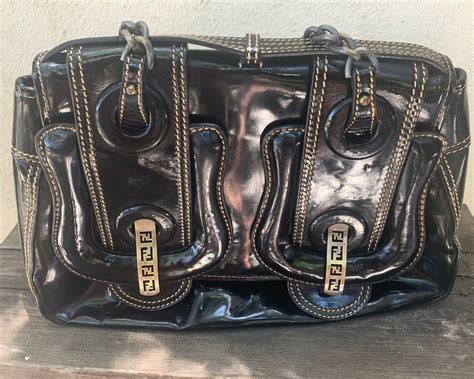 fendi vernice patent leather and mesh